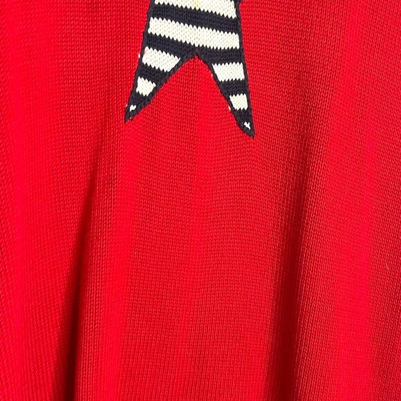 The Quacker Factory Tunic Sweater Women's M Red Patriotic Striped Knit VTG Star - Picture 4 of 10